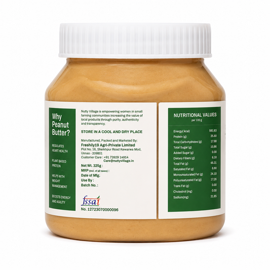 CREAMY- Coconut Peanut Butter Pack of 325g Nutty Village