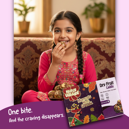 Nutty Village Dry Fruit Laddu | No Refined Sugar | High Protein Healthy Indian Sweet | Dates, Almonds & Cashew | Energy Bites Nutty Village