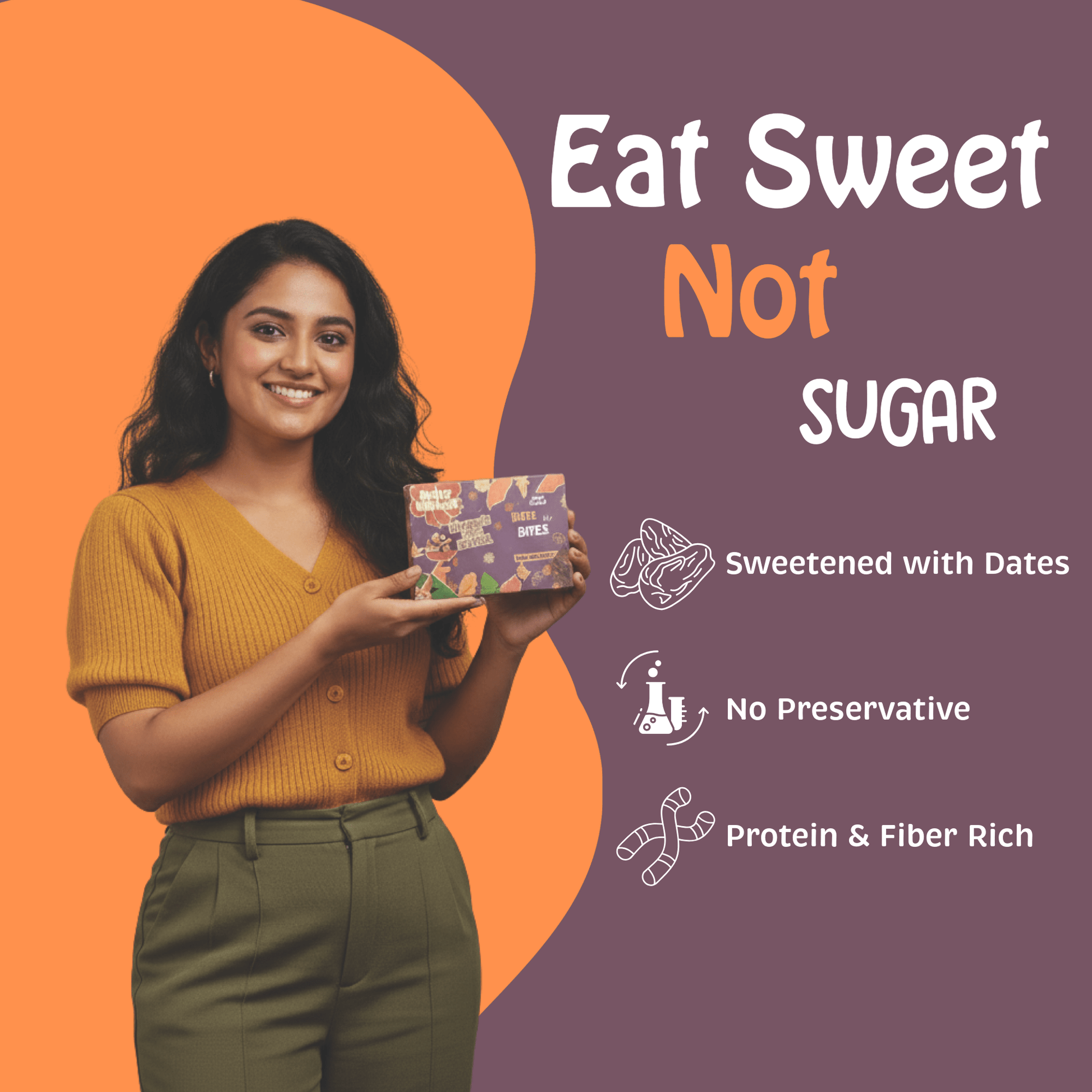 Dry Fruit Bites Date - Sweetened - Nutty Village