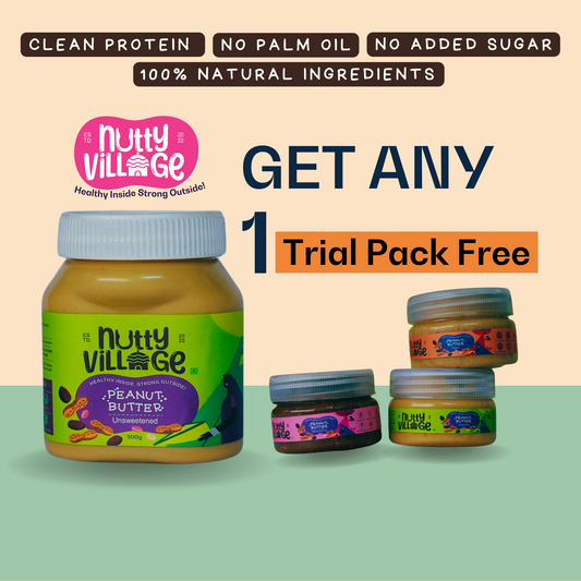 Buy Natural Unsweetened Peanut Butter 300gm and a Free Trial Pack