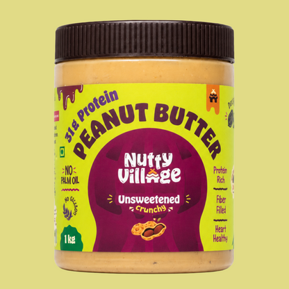 CRUNCHY- Unsweetened Peanut Butter Nutty Village