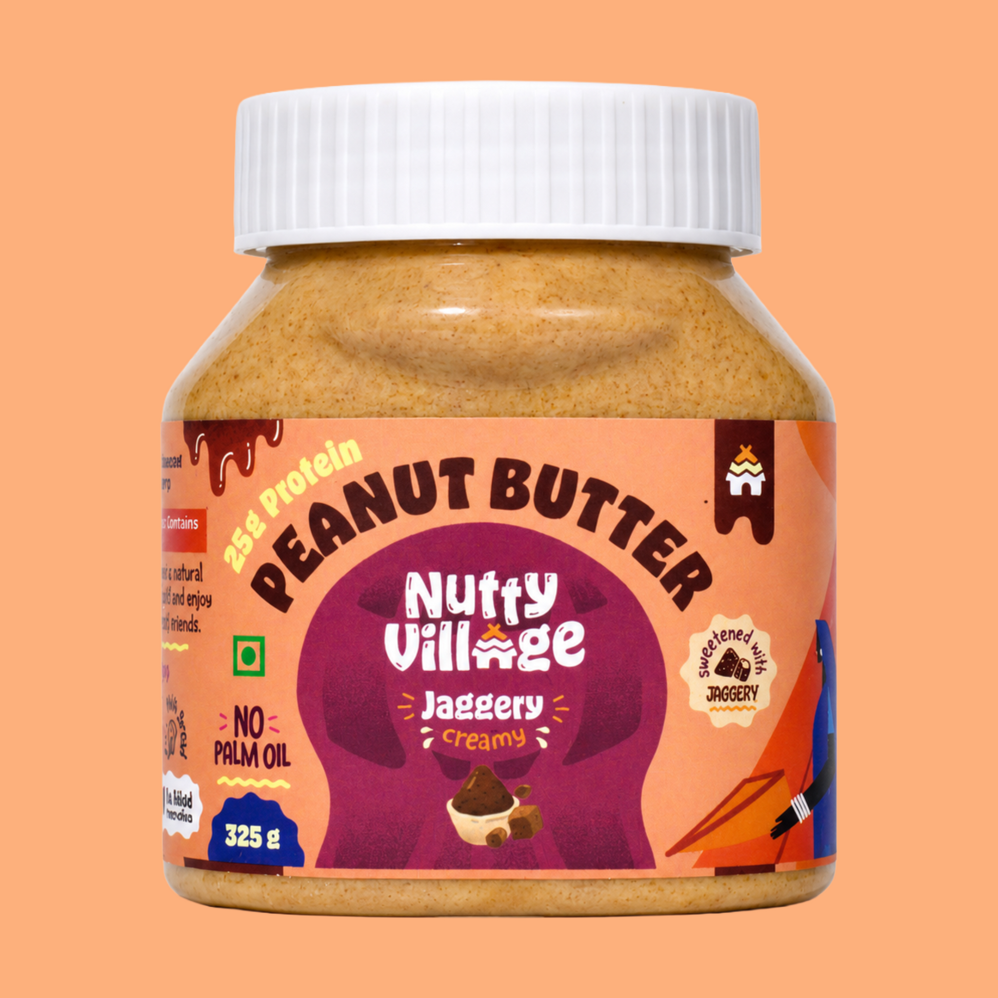 CREAMY- Jaggery Peanut Butter Pack of 325g Nutty Village