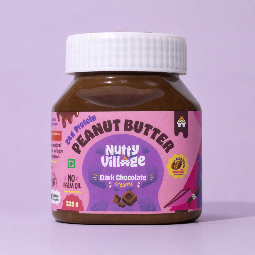 CREAMY- Dark Chocolate Peanut Butter Pack of 325g Nutty Village