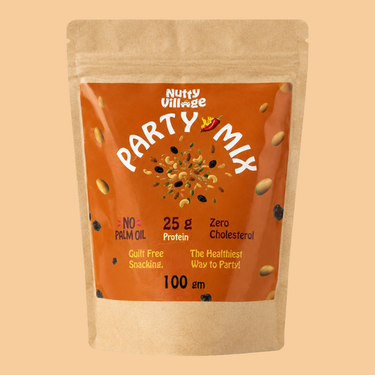 Nutty Village Party Mix | Air Roasted, Not Fried | High Protein, Zero Cholesterol | 100g Nutty Village