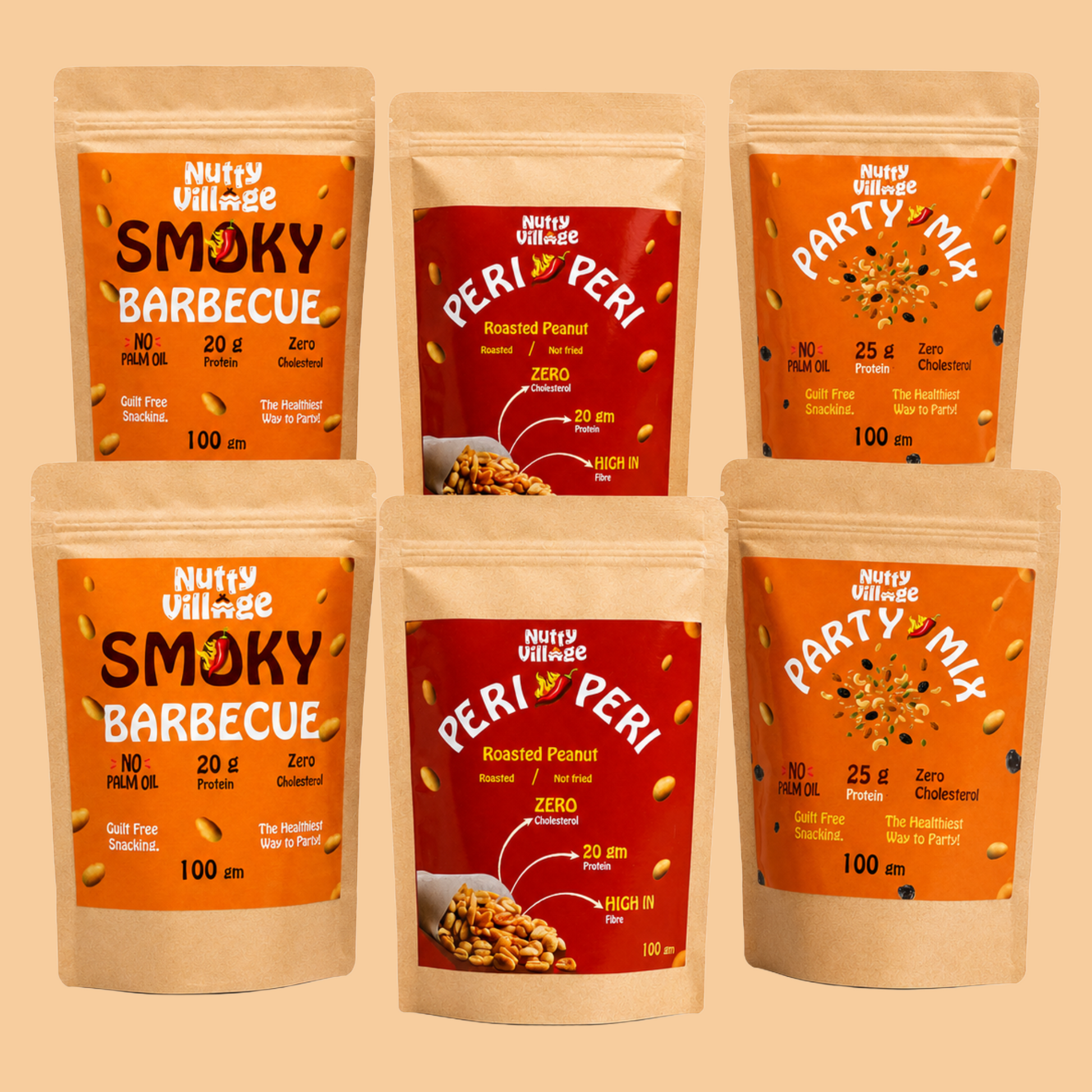 Chakhna Party Combo | Air Roasted, Not fried | No Palm Oil | 600g Nutty Village