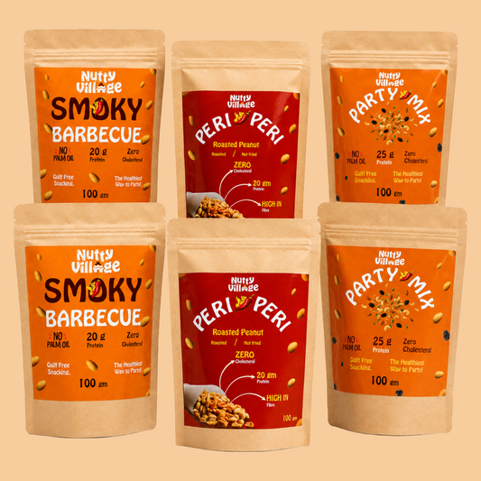 Chakhna Party Combo | Air Roasted, Not fried | No Palm Oil | 600g Nutty Village