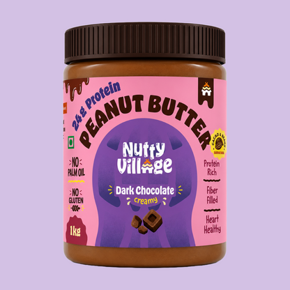 CREAMY- Dark Chocolate Peanut Butter Pack of 325g Nutty Village