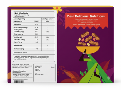 Dark Chocolate Date Cubes – 96% Dates, Nuts and Seeds, 4% Cacao and Vanilla | 200g