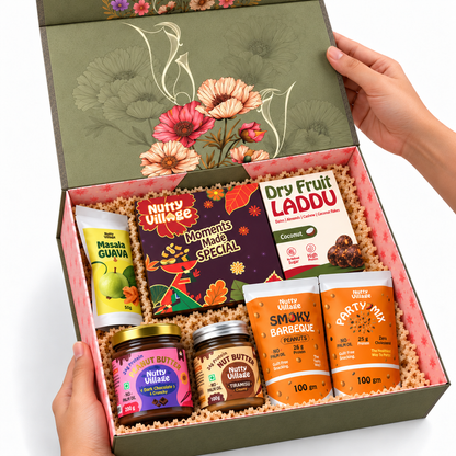 MEHMAANI Grand Diwali Hamper – 96% Dates, Nuts & Seeds Laddus | 7 Treats | 960g