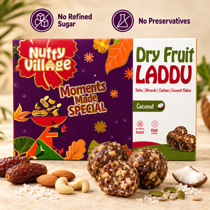 Dry Fruit Laddu - 96% Dates, Nuts & Seeds | Healthy Energy Bites