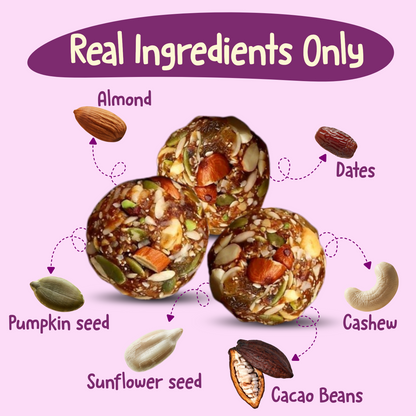 Nutty Village Dry Fruit Laddu | No Refined Sugar | High Protein Healthy Indian Sweet | Dates, Almonds & Cashew | Energy Bites