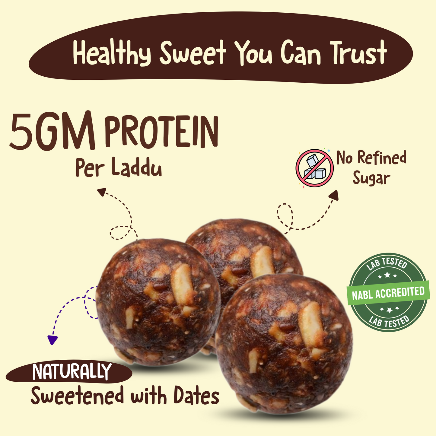 Nutty Village Dry Fruit Laddu | No Refined Sugar | High Protein Healthy Indian Sweet | Dates, Almonds & Cashew | Energy Bites