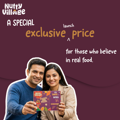 Nutty Village Dry Fruit Bites Date-Sweetened | Date Barfi | Dark Chocolate