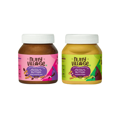 Nutty Village Combo Dark chocolate (Crunchy) &  Unsweetened (Creamy)