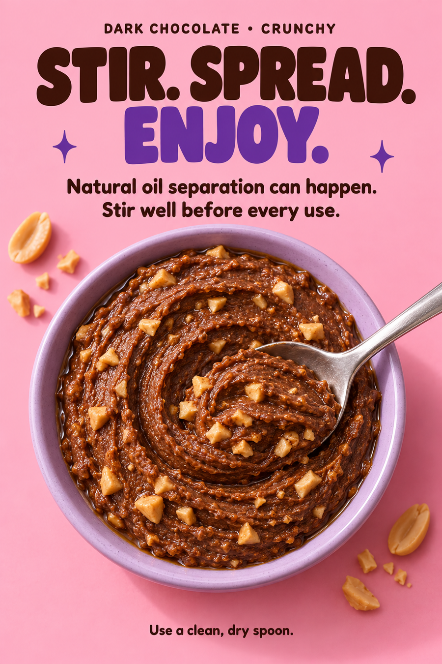 Dark Chocolate Peanut Butter, Crunchy - Made from Real Cacao Beans – A+ content image 4