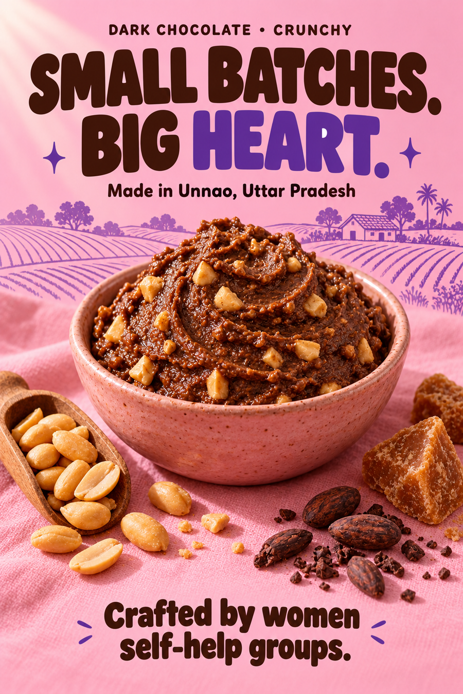 Dark Chocolate Peanut Butter, Crunchy - Made from Real Cacao Beans – A+ content image 5