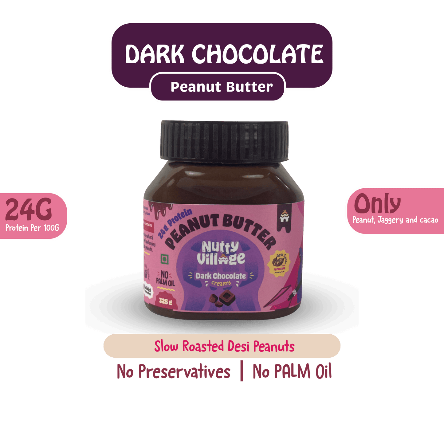 Nutty Village Dark Chocolate Peanut Butter - Nutty Village