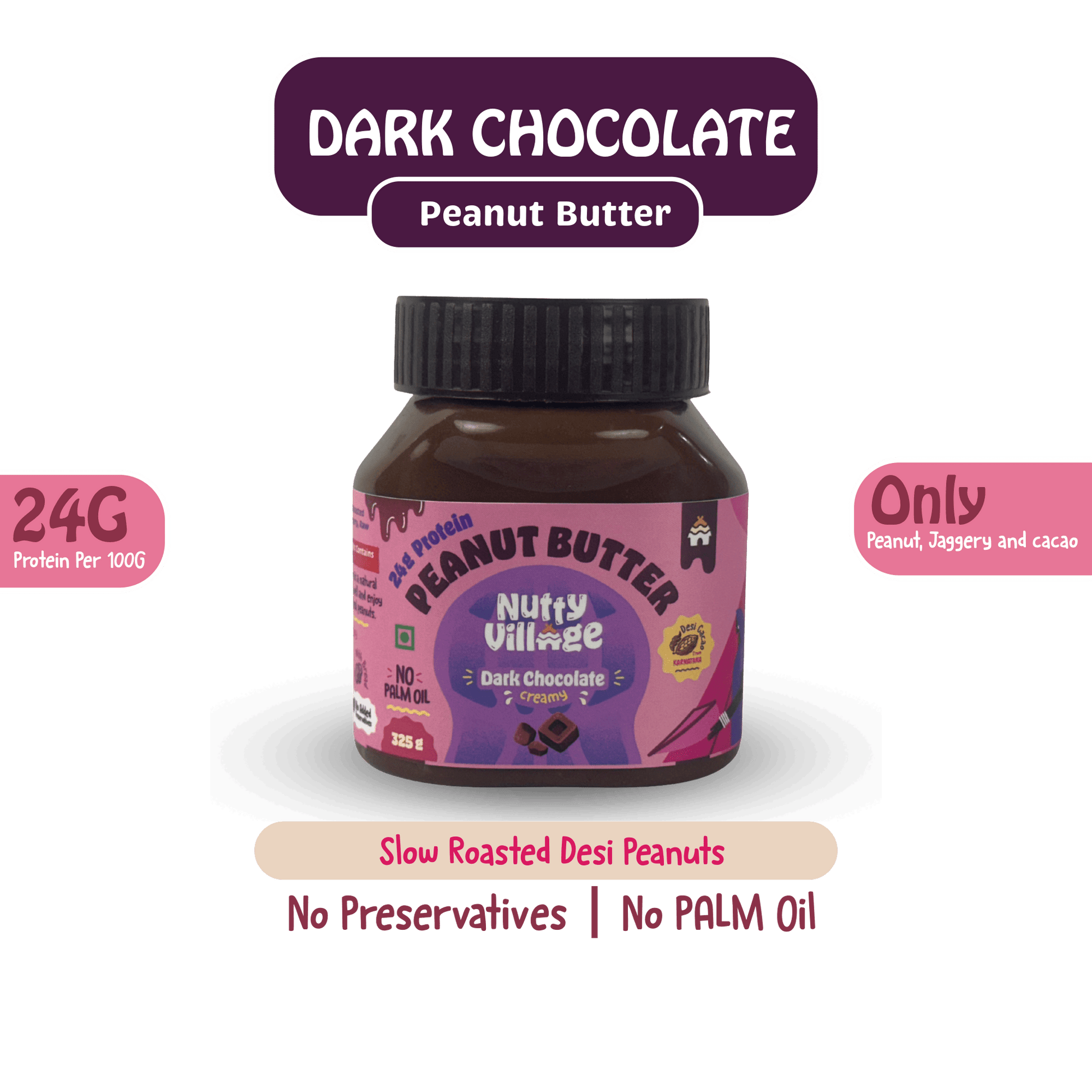 Nutty Village Dark Chocolate Peanut Butter - Nutty Village