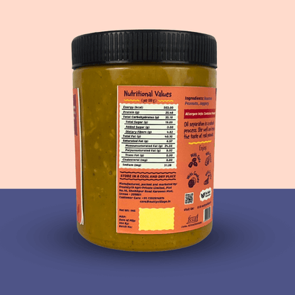 Nutty Village Jaggery-Flavoured Peanut Butter | Creamy or Crunchy Available | 1 Kg - Nutty Village