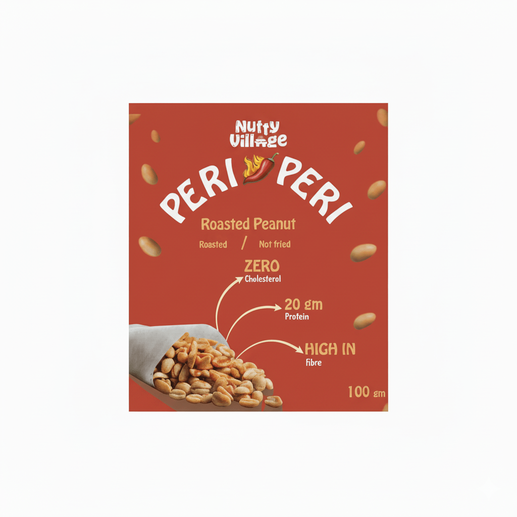 Peri Peri Peanuts | Air Roasted, Not Fried | High Protein, Zero Cholestrol | 100g - Nutty Village