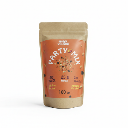 Nutty Village Party Mix | Air Roasted, Not Fried | High Protein, Zero Cholesterol | 100g