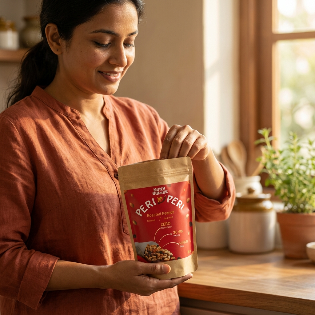 Peri Peri Peanuts | Air Roasted, Not Fried | High Protein, Zero Cholestrol | 100g