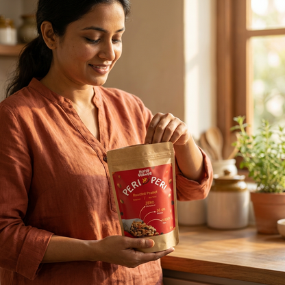 Peri Peri Peanuts | Air Roasted, Not Fried | High Protein, Zero Cholestrol | 100g