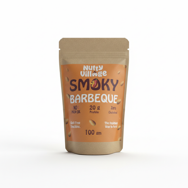Smoky Barbeque Peanuts | Air Roasted, Not Fried | High Protein, Zero Cholesterol | 100g